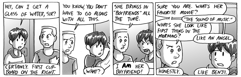She brings in “boyfriends” all the time.